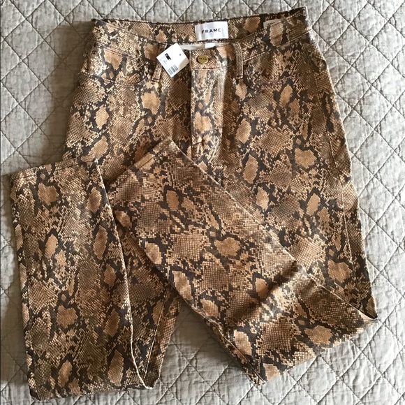NWT Frame Jean le high skinny coated python size27 - Picture 2 of 6